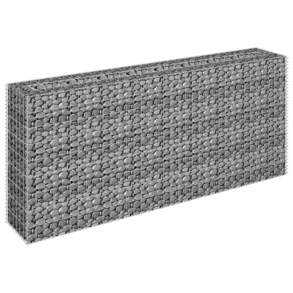 Gabion plantenbak verhoogd 180x30x90 cm gegalvaniseerd staal