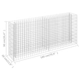 Gabion plantenbak verhoogd 180x30x90 cm gegalvaniseerd staal