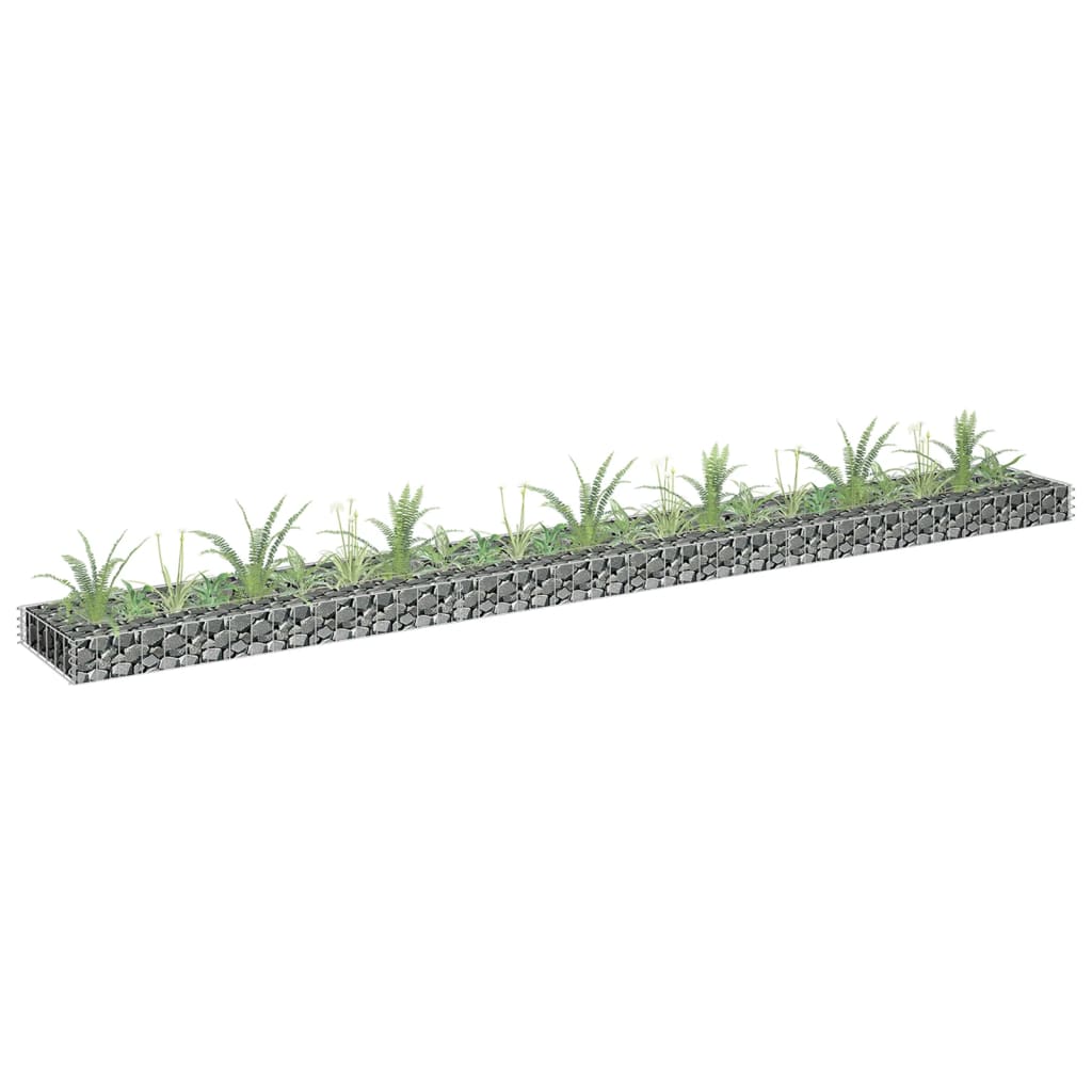 Gabion plantenbak verhoogd 270x30x10 cm gegalvaniseerd staal