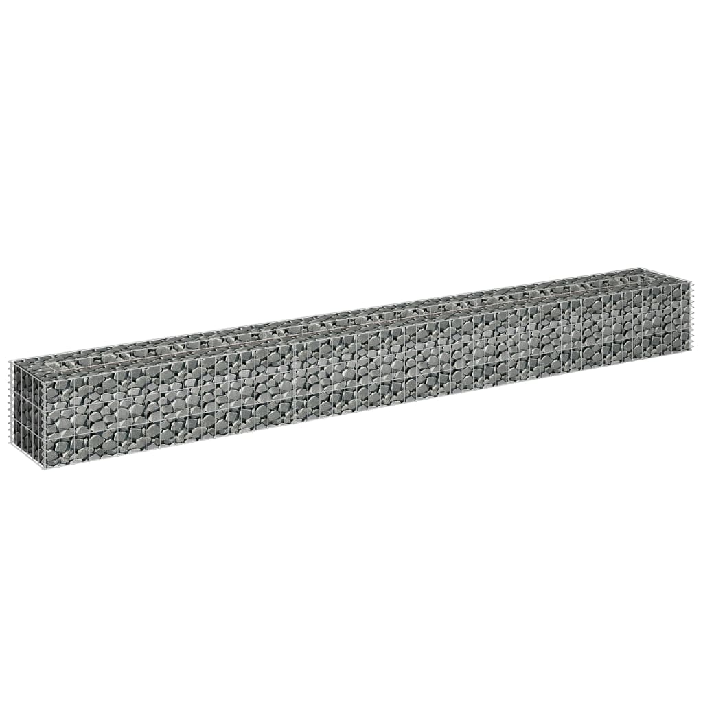 Gabion plantenbak verhoogd 270x30x30 cm gegalvaniseerd staal