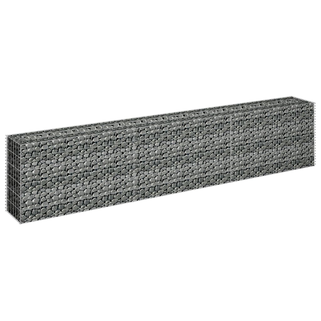 Gabion plantenbak verhoogd 270x30x60 cm gegalvaniseerd staal