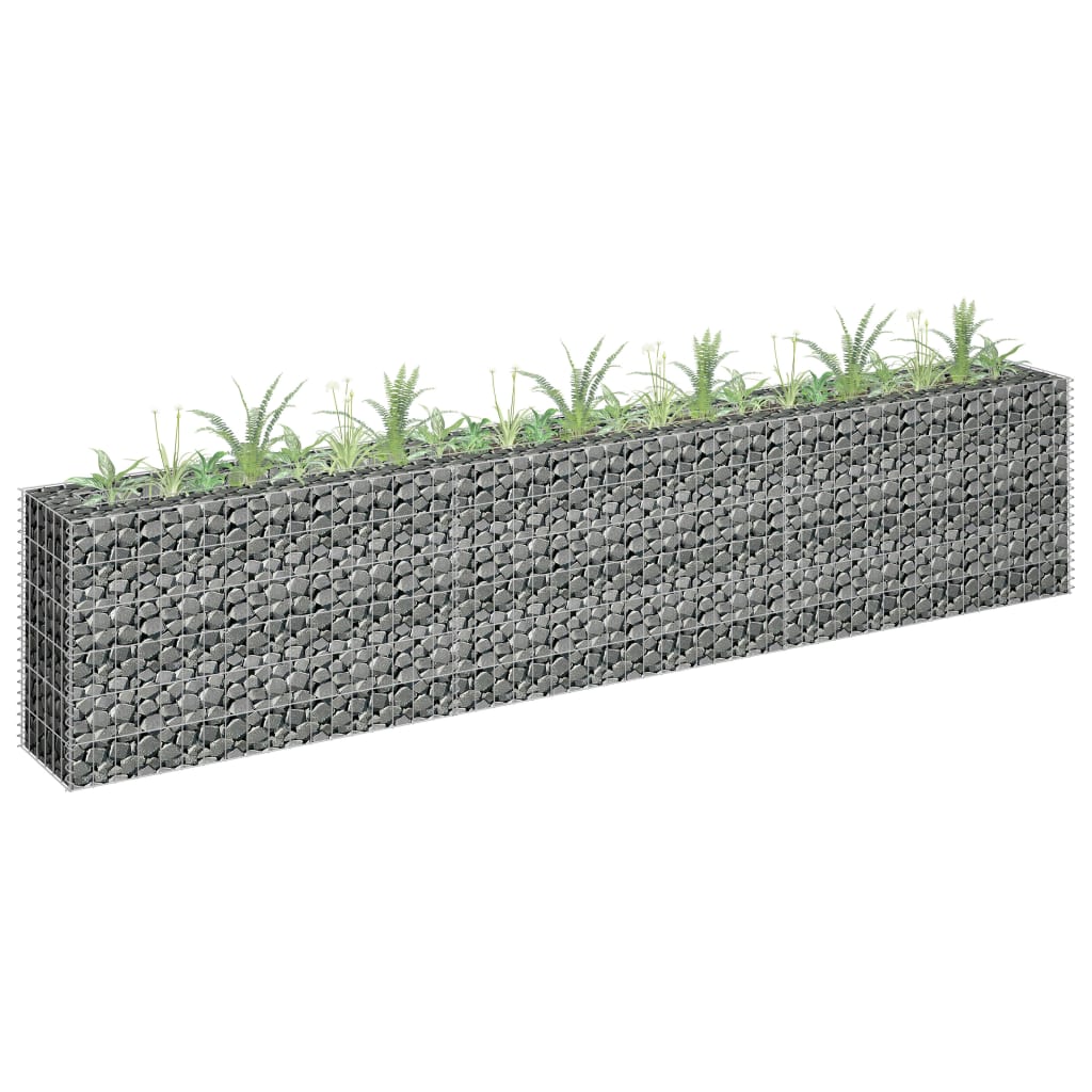 Gabion plantenbak verhoogd 270x30x60 cm gegalvaniseerd staal