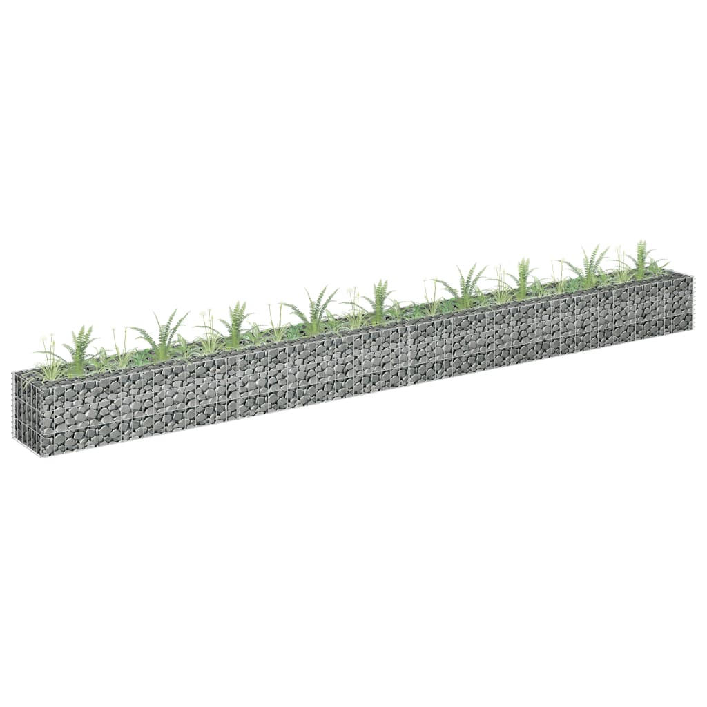 Gabion plantenbak verhoogd 360x30x30 cm gegalvaniseerd staal