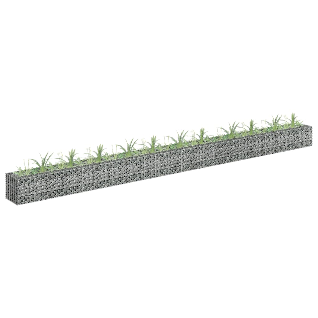 Gabion plantenbak verhoogd 450x30x30 cm gegalvaniseerd staal