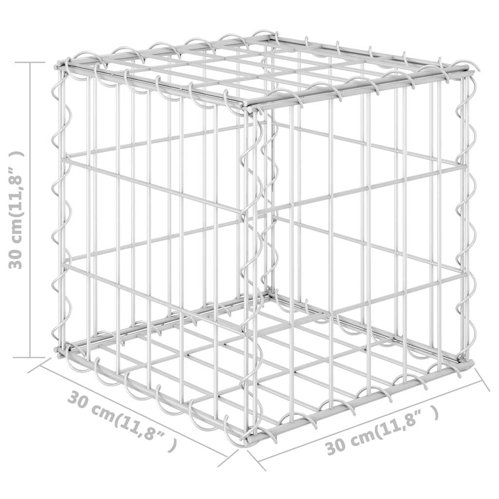 Gabion plantenbak verhoogd kubus 30x30x30 cm staaldraad