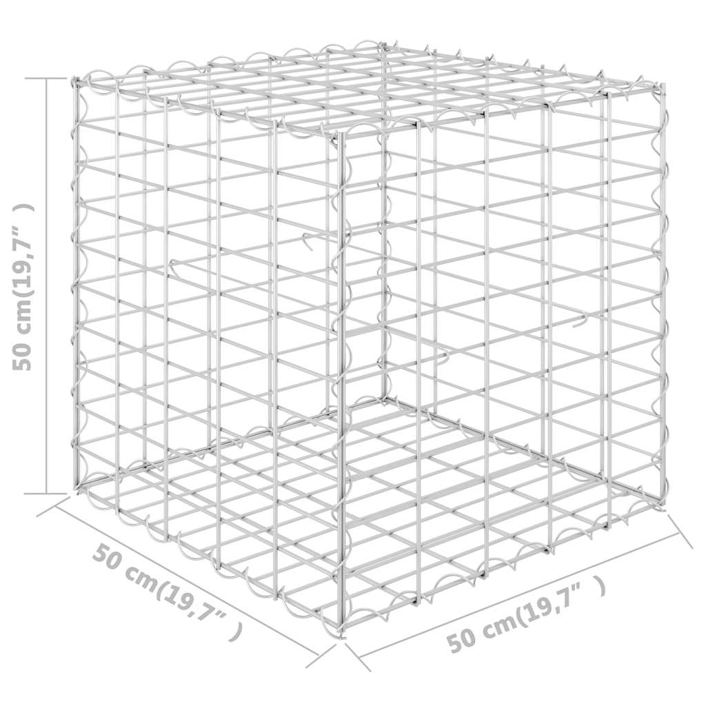 Gabion plantenbak verhoogd kubus 50x50x50 cm staaldraad