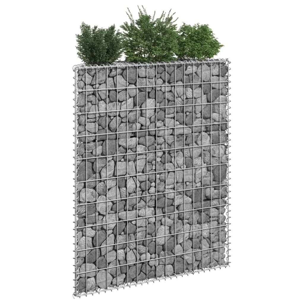 Gabion plantenbak trapezium 80x20x100 cm gegalvaniseerd staal