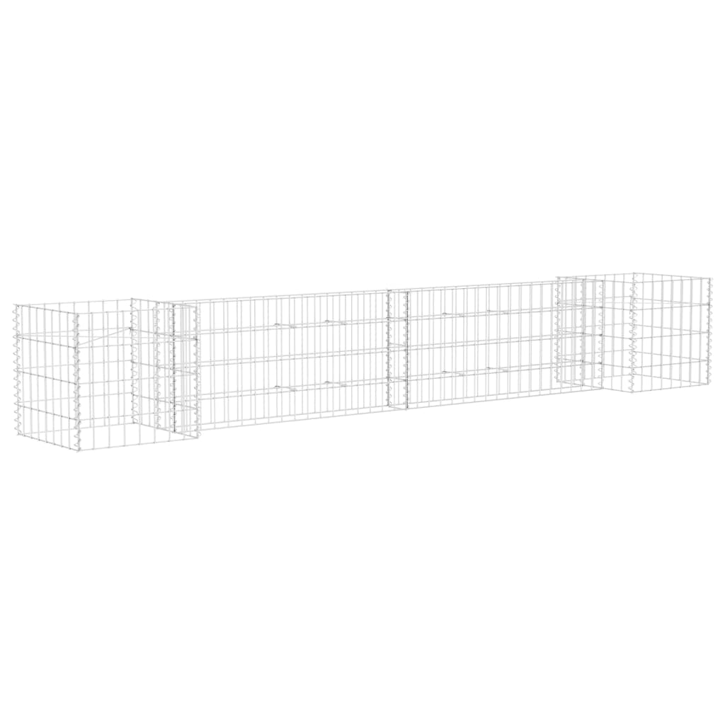 Gabion plantenbak H-vormig 260x40x40 cm staaldraad