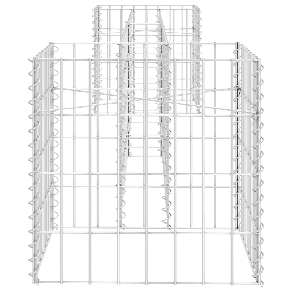 Gabion plantenbak H-vormig 260x40x40 cm staaldraad