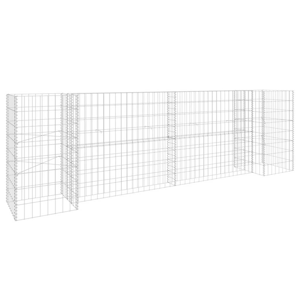 Gabion plantenbak H-vormig 260x40x80 cm staaldraad