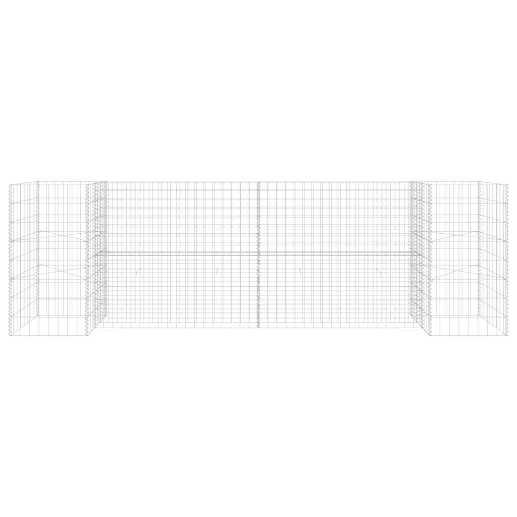 Gabion plantenbak H-vormig 260x40x80 cm staaldraad