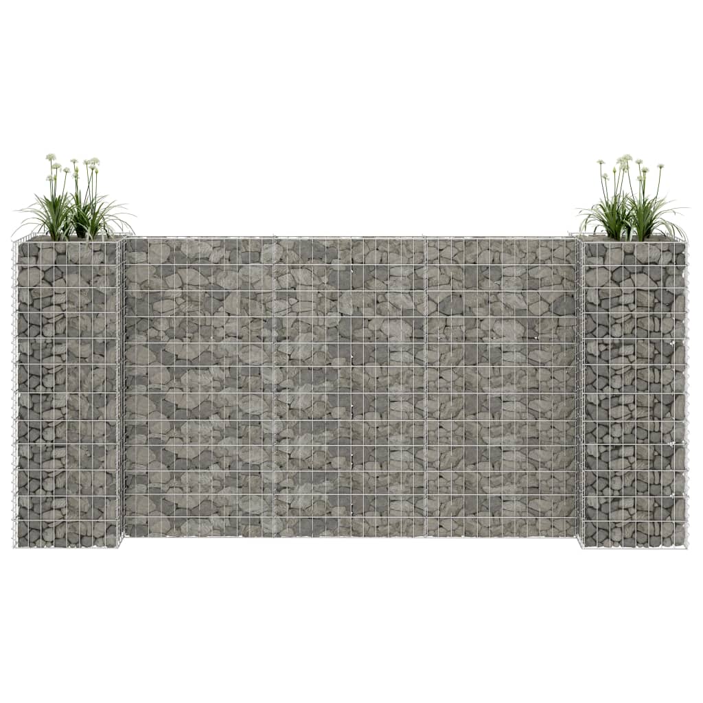 Gabion plantenbak H-vormig 260x40x120 cm staaldraad