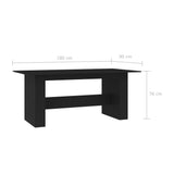 Eettafel 180x90x76 cm spaanplaat zwart - AllerleiShop