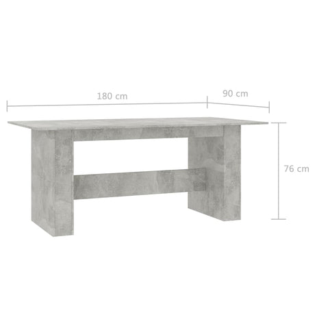 Eettafel 180x90x76 cm bewerkt hout betongrijs - AllerleiShop