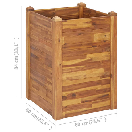 Plantenbak verhoogd 60x60x84 cm massief acaciahout - AllerleiShop