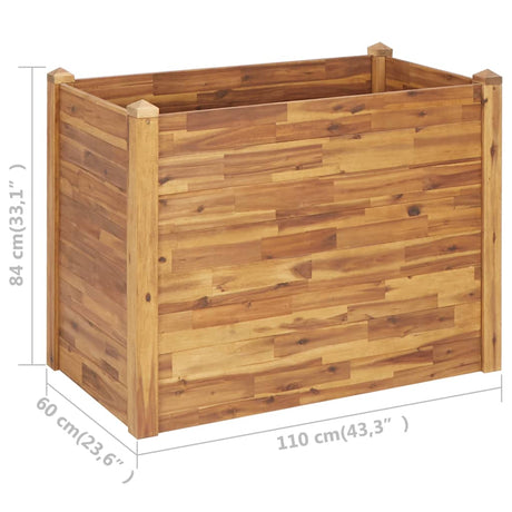 Plantenbak verhoogd 110x60x84 cm massief acaciahout - AllerleiShop