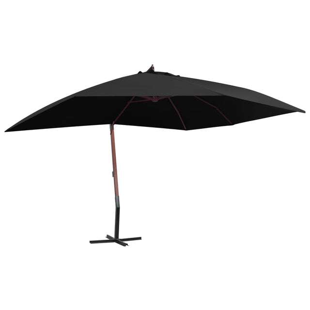 Zweefparasol met houten paal 400x300 cm zwart - AllerleiShop