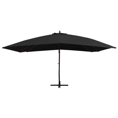 Zweefparasol met houten paal 400x300 cm zwart - AllerleiShop