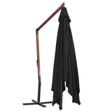 Zweefparasol met houten paal 400x300 cm zwart - AllerleiShop