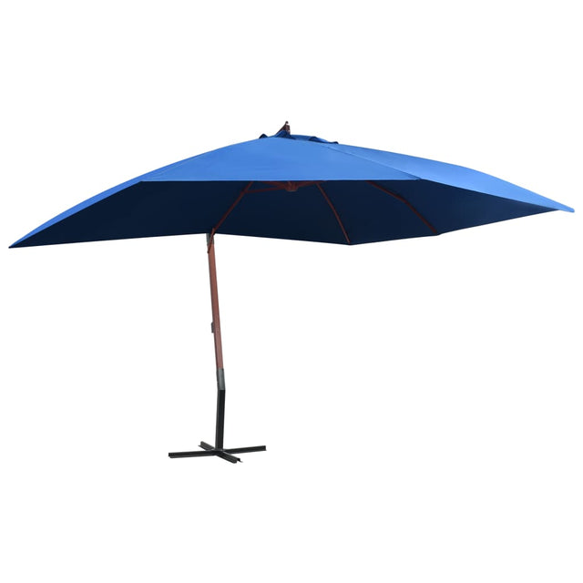 Zweefparasol met houten paal 400x300 cm blauw - AllerleiShop