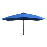 Zweefparasol met houten paal 400x300 cm blauw - AllerleiShop