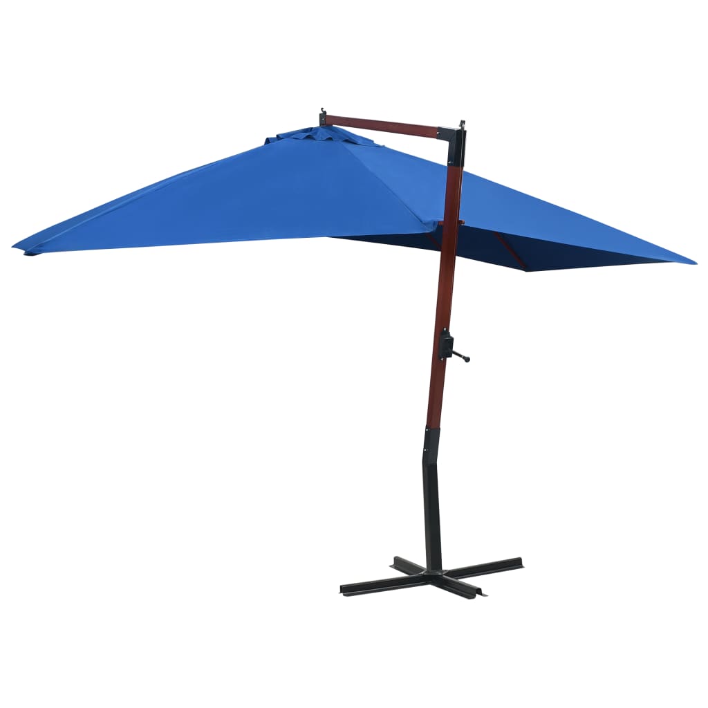 Zweefparasol met houten paal 400x300 cm blauw - AllerleiShop