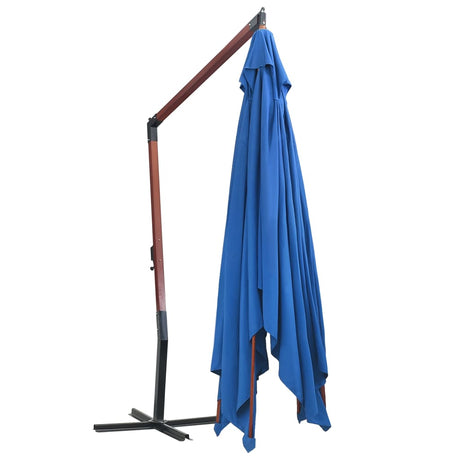 Zweefparasol met houten paal 400x300 cm blauw - AllerleiShop