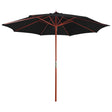 Parasol met houten paal 300x258 cm zwart - AllerleiShop