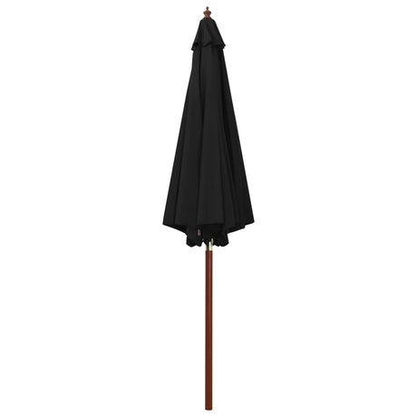 Parasol met houten paal 300x258 cm zwart - AllerleiShop