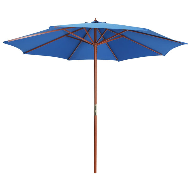 Parasol met houten paal 300x258 cm blauw - AllerleiShop