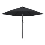 Parasol met metalen paal 300 cm zwart - AllerleiShop