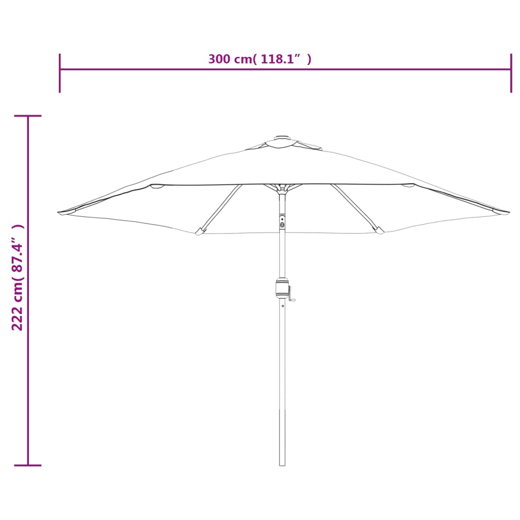 Parasol met metalen paal 300 cm blauw - AllerleiShop