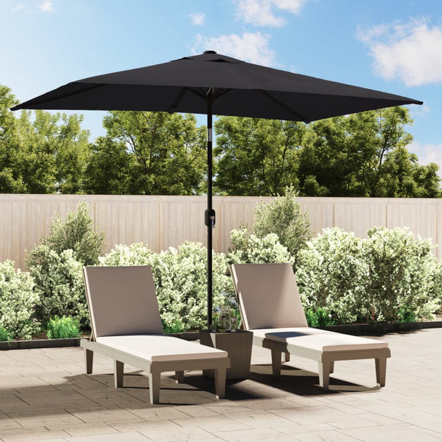 Parasol met metalen paal 300x200 cm zwart - AllerleiShop