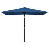 Parasol met metalen paal 300x200 cm azuurblauw