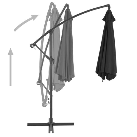 Zweefparasol met aluminium paal 300 cm zwart - AllerleiShop