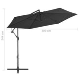 Zweefparasol met aluminium paal 300 cm zwart - AllerleiShop