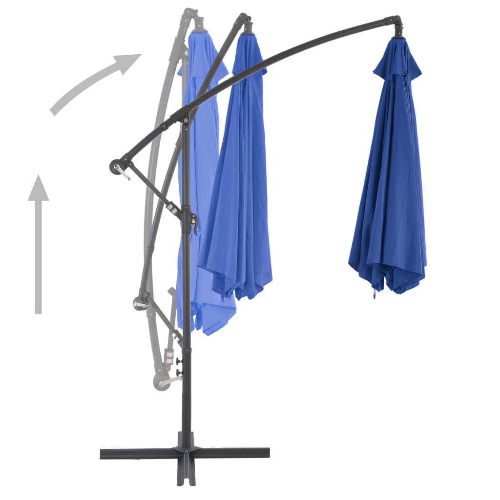 Zweefparasol met aluminium paal 300 cm blauw - AllerleiShop