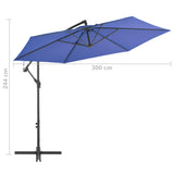 Zweefparasol met aluminium paal 300 cm blauw - AllerleiShop