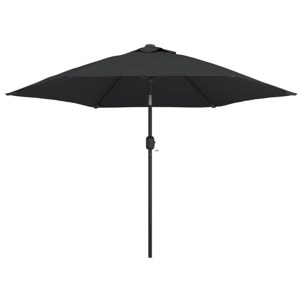 Parasol met LED-verlichting en stalen paal 300 cm zwart - AllerleiShop