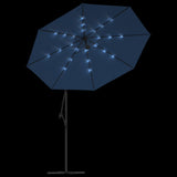 Zweefparasol met LED en stalen paal 300 cm azuurblauw - AllerleiShop