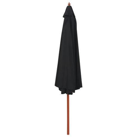 Parasol met houten paal 350 cm zwart - AllerleiShop