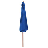 Parasol met houten paal 350 cm blauw - AllerleiShop