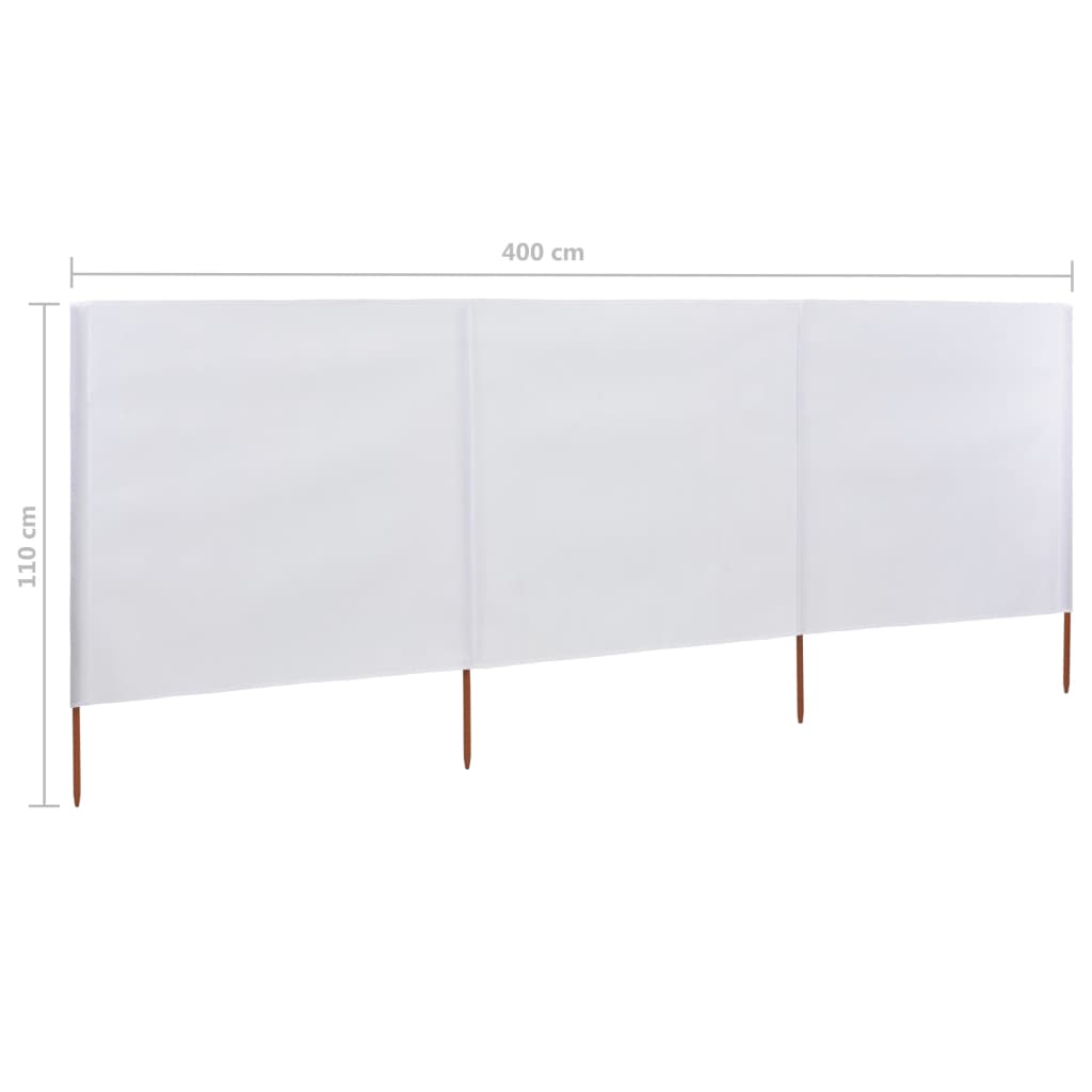 Windscherm 3-panelen 400x80 cm stof zandwit - AllerleiShop