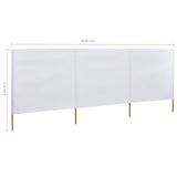 Windscherm 3-panelen 400x80 cm stof zandwit - AllerleiShop