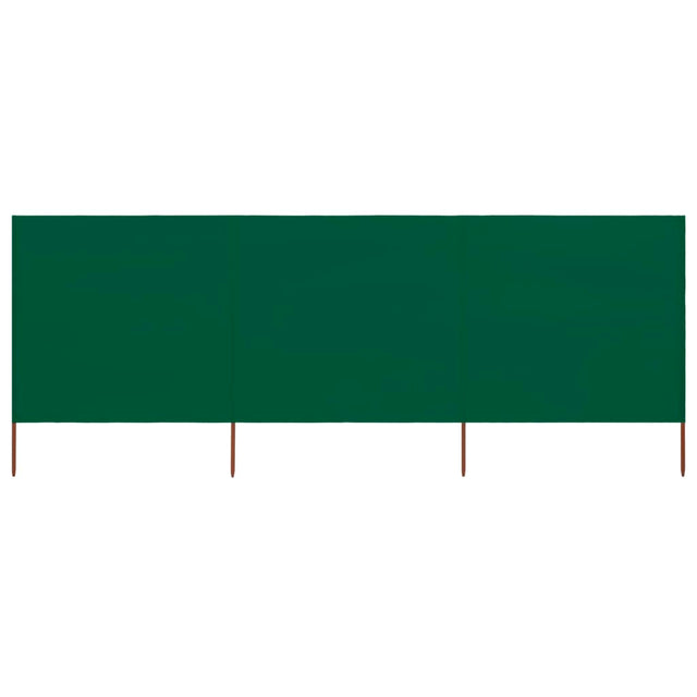 Windscherm 3-panelen 400x80 cm stof groen - AllerleiShop