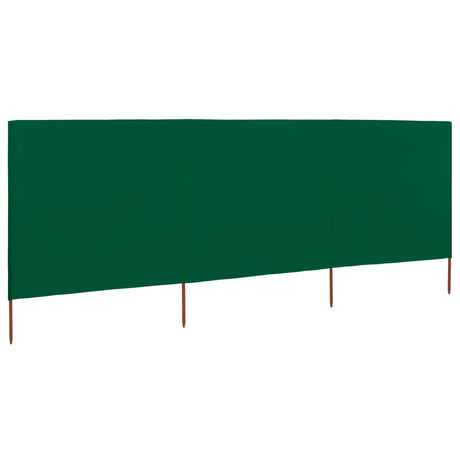 Windscherm 3-panelen 400x80 cm stof groen - AllerleiShop