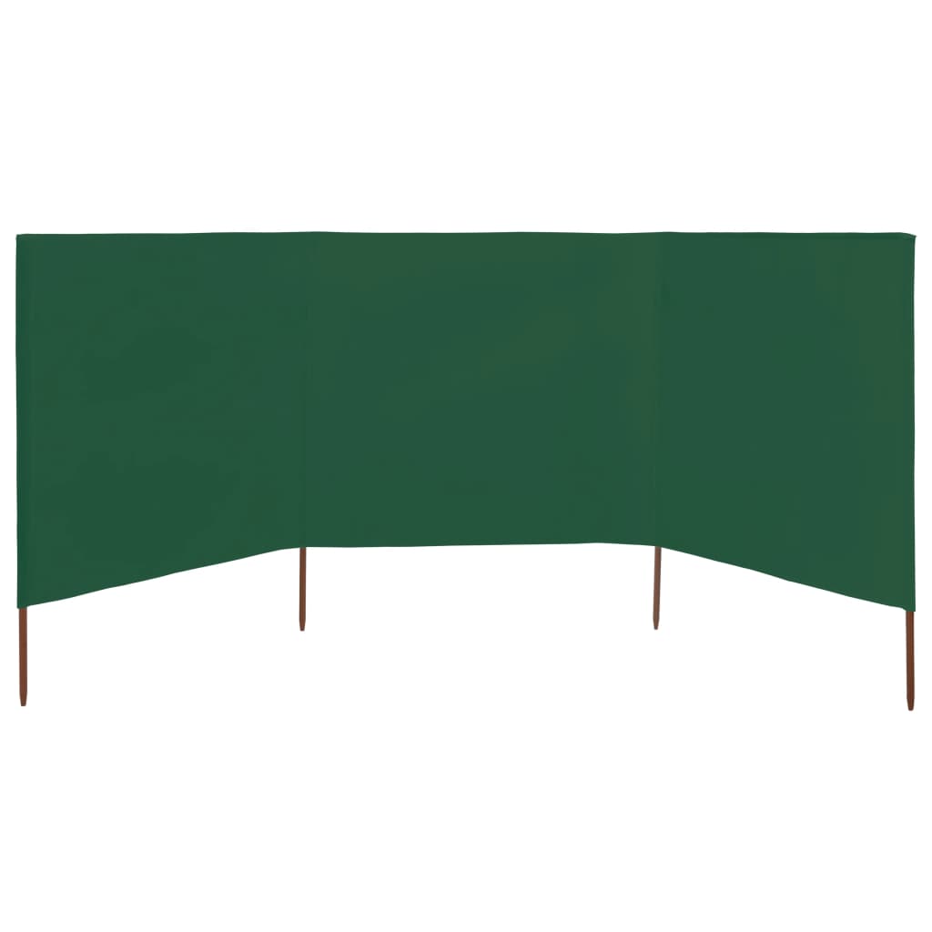 Windscherm 3-panelen 400x80 cm stof groen - AllerleiShop