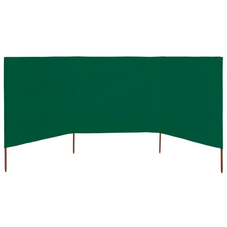 Windscherm 3-panelen 400x80 cm stof groen - AllerleiShop