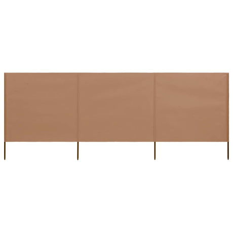 Windscherm 3-panelen 400x80 cm stof taupe - AllerleiShop