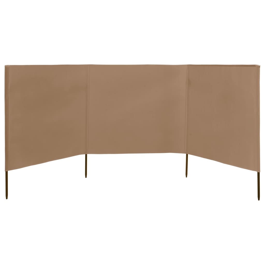 Windscherm 3-panelen 400x80 cm stof taupe - AllerleiShop